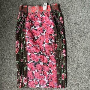 Floral Pink and Brown Women's Skirt